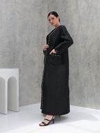Everyday Collection Abaya — Black Pearl Trim