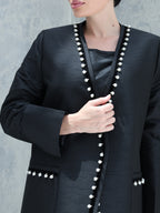 Everyday Collection Abaya — Black Pearl Trim