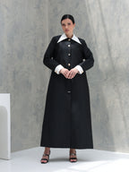 Everyday Collection Abaya — Black with White Collar