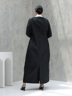 Everyday Collection Abaya — Black with White Collar