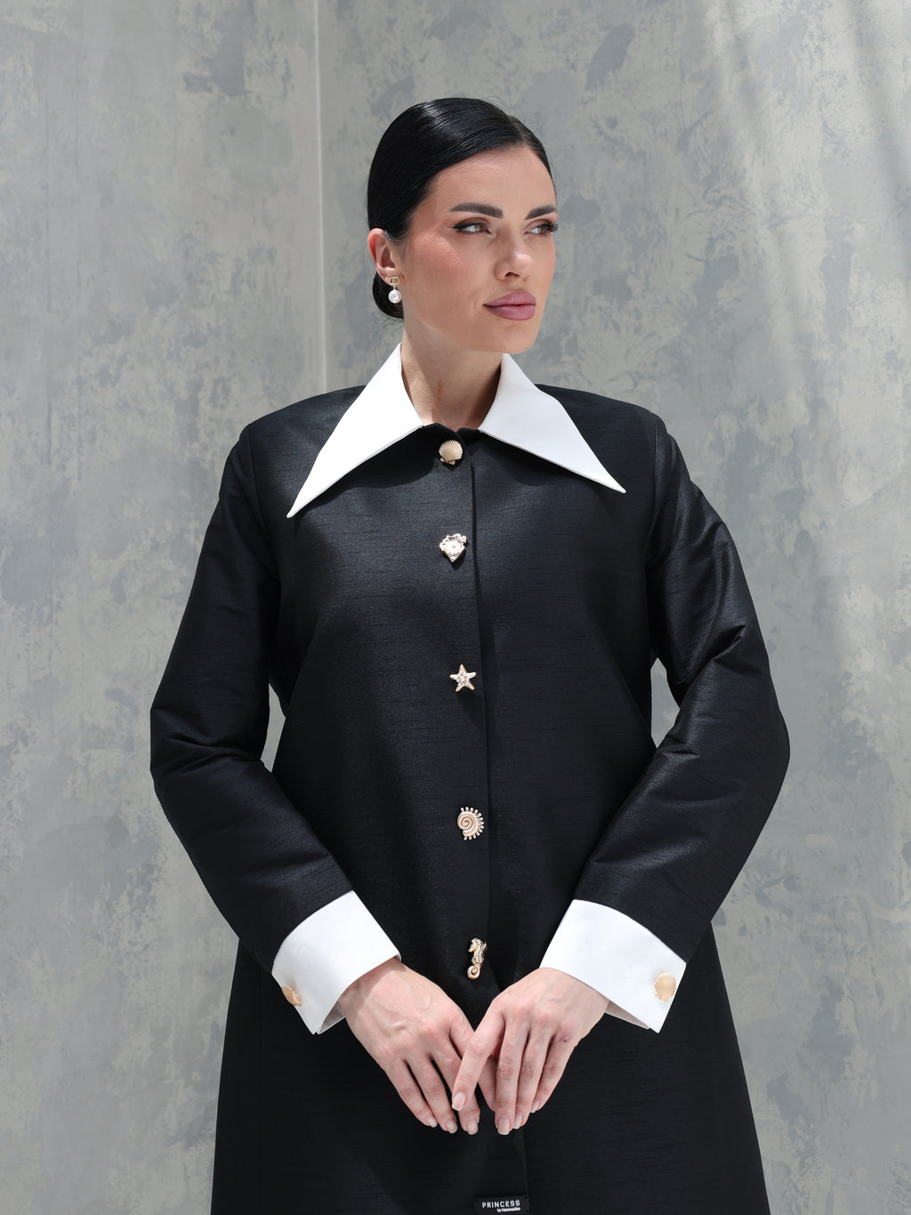 Everyday Collection Abaya — Black with White Collar