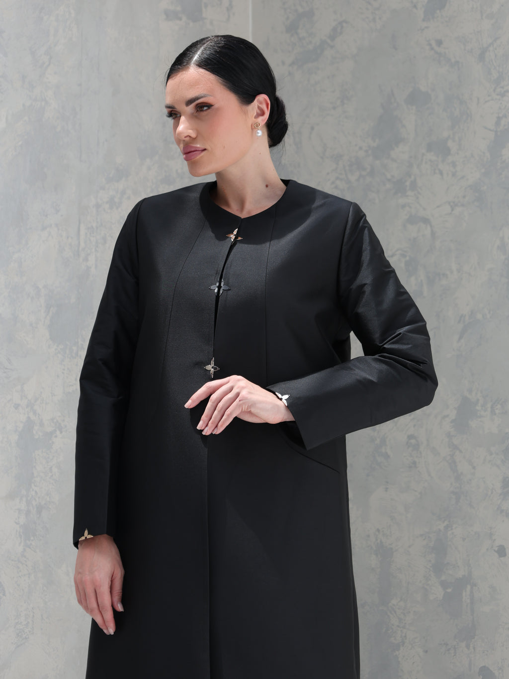 Everyday Collection Abaya — Black Butterfly Closure