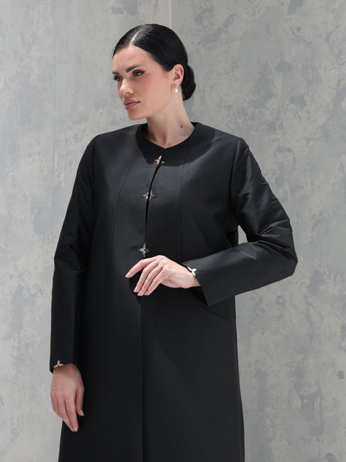 Everyday Collection Abaya — Black Butterfly Closure