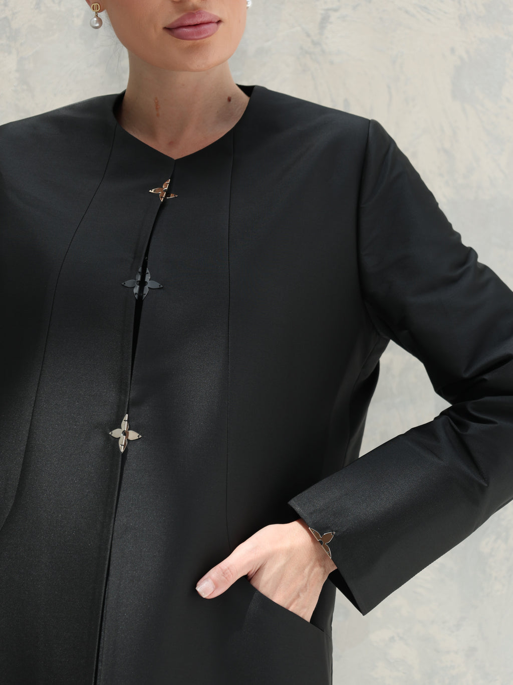 Everyday Collection Abaya — Black Butterfly Closure